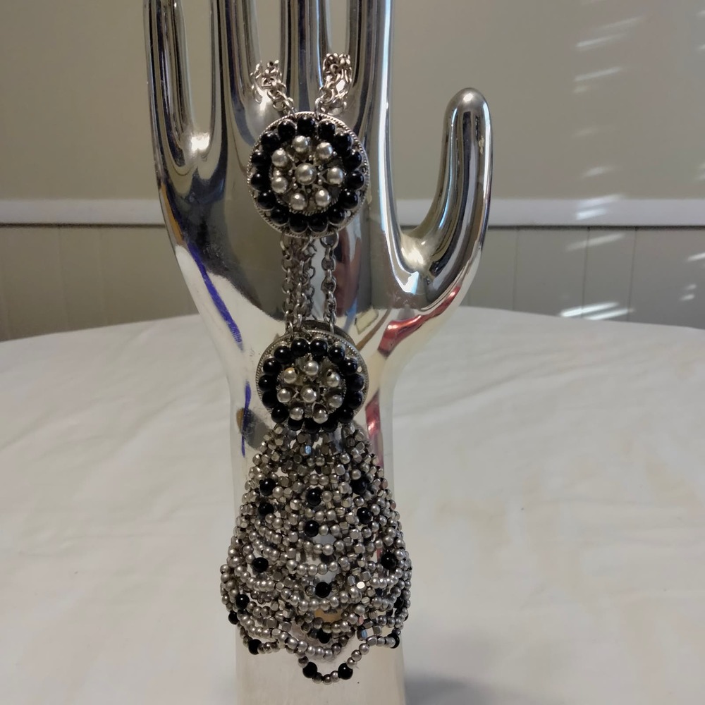 Iris Apfel & Bajalia Black & Silver Panja Hand Bracelet